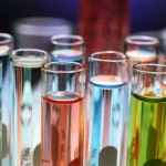 Test Tubes of Colored Liquid